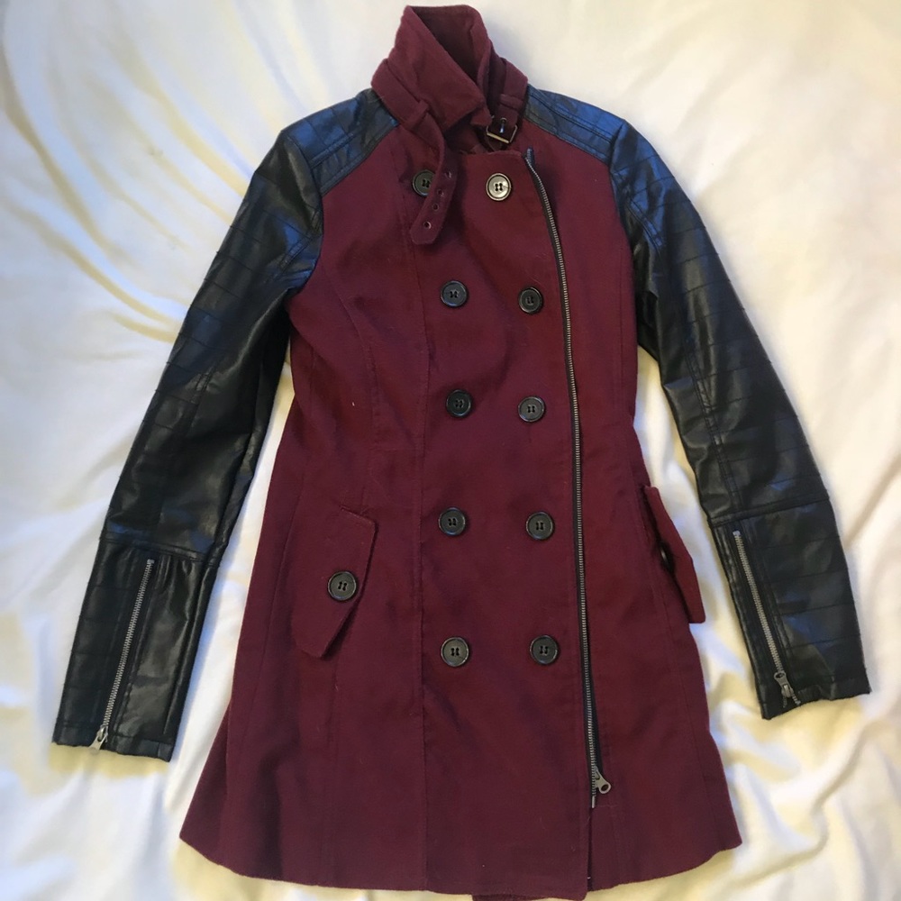 Burgundy coat